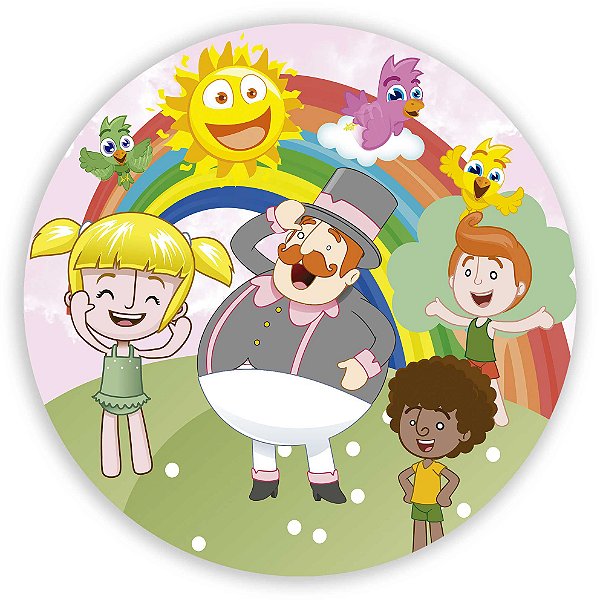 Painel Redondo - Mundo Bita Rosa - Sublimado 3D