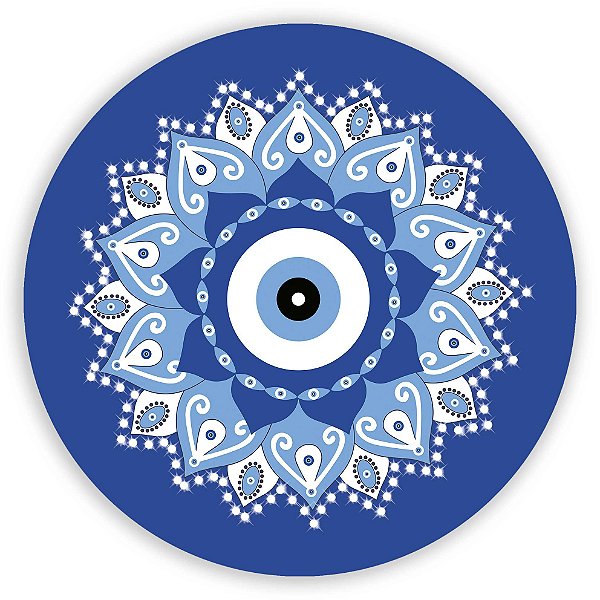 Painel Redondo - Mandala Azul - Sublimado 3D