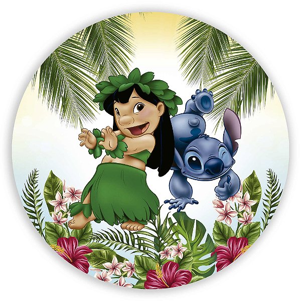 Painel Redondo Tecido Sublimado 3D Lilo Stitch WRD-6398 - Wear Sublimações