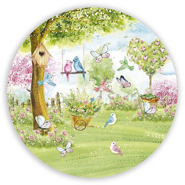 Painel Redondo - Jardim Aquarela - Sublimado 3D
