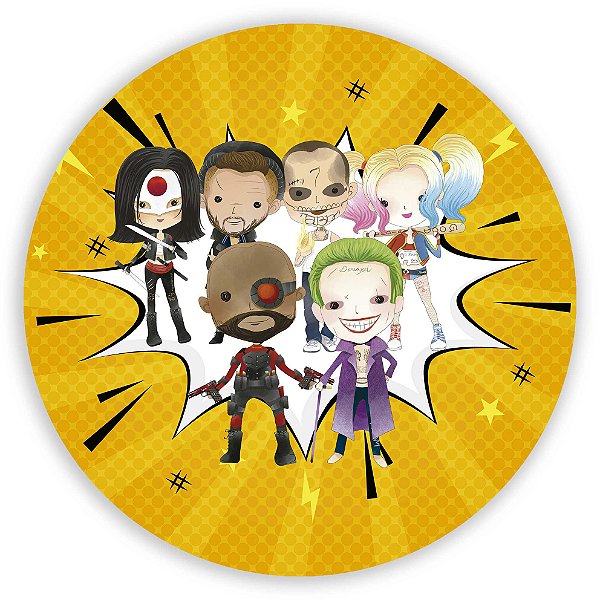 Painel Redondo - Esquadrão Suicida - Sublimado 3D