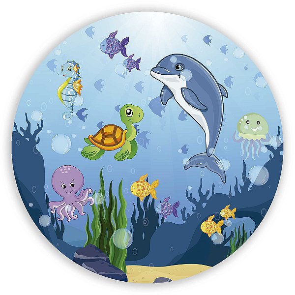 Painel Redondo - Fundo do Mar - Sublimado 3D