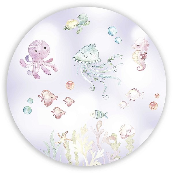 Painel Redondo - Fundo do Mar - Sublimado 3D