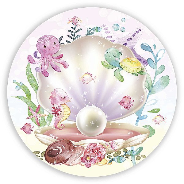 Painel Redondo - Fundo do Mar - Sublimado 3D