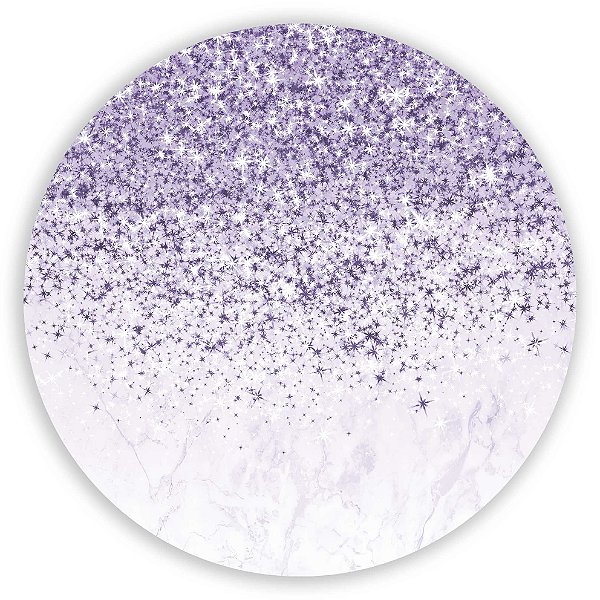 Painel Redondo - Glitter Lilás - Sublimado 3D