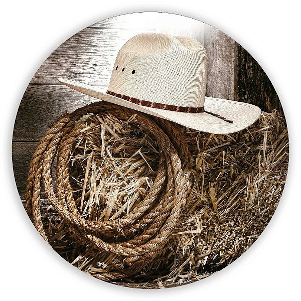 Painel Redondo - Chapeu Cowboy - Sublimado 3D
