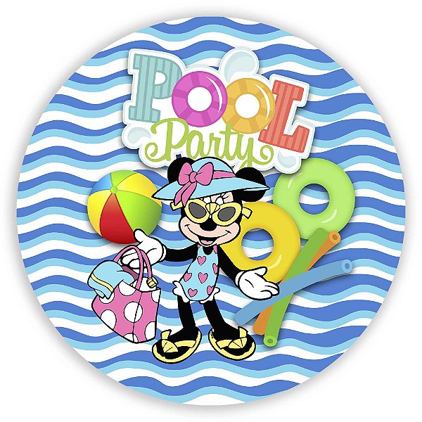 Painel Redondo - Minnie Praia - Sublimado 3D