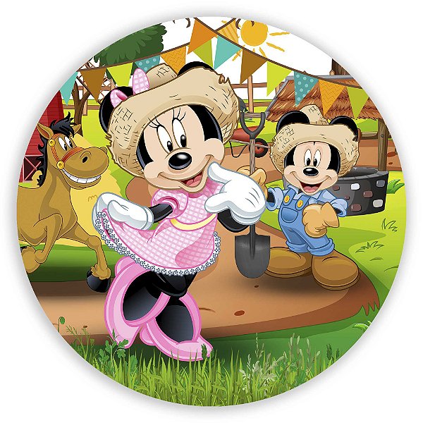 Painel Redondo - Minnie Fazendeira - Sublimado 3D