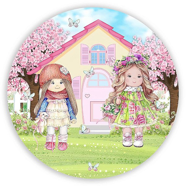 Painel Redondo - Boneca Vintage - Sublimado 3D