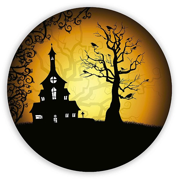 Painel Redondo - Dia das Bruxas Halloween - Sublimado 3D
