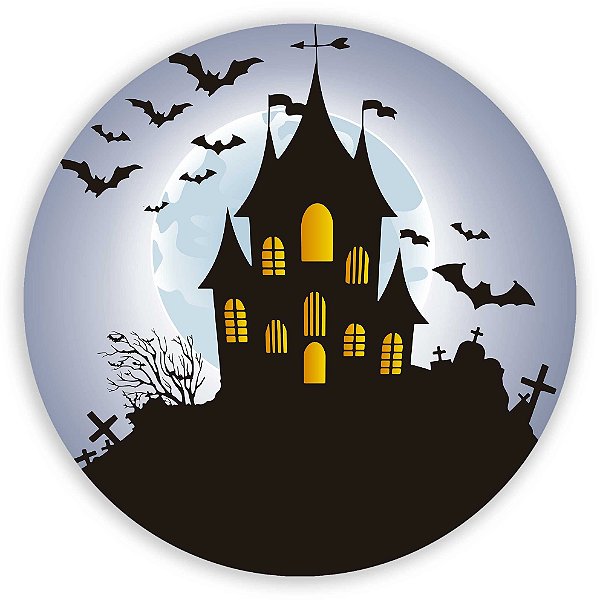 Painel Redondo - Dia das Bruxas Halloween - Sublimado 3D