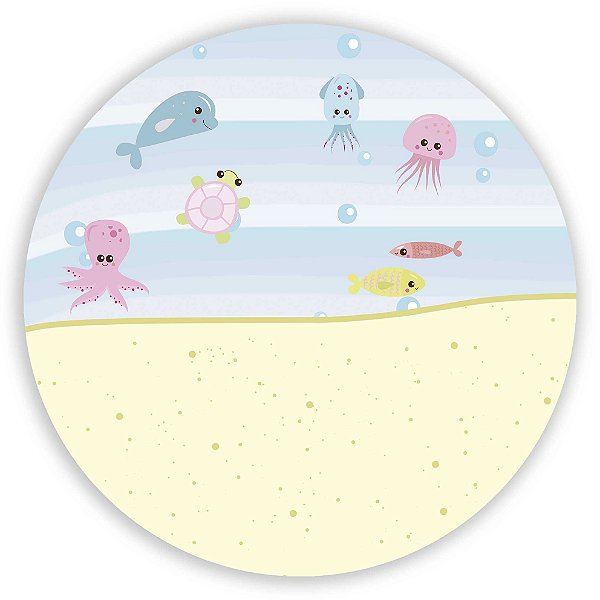 Painel Redondo - Fundo do Mar - Sublimado 3D