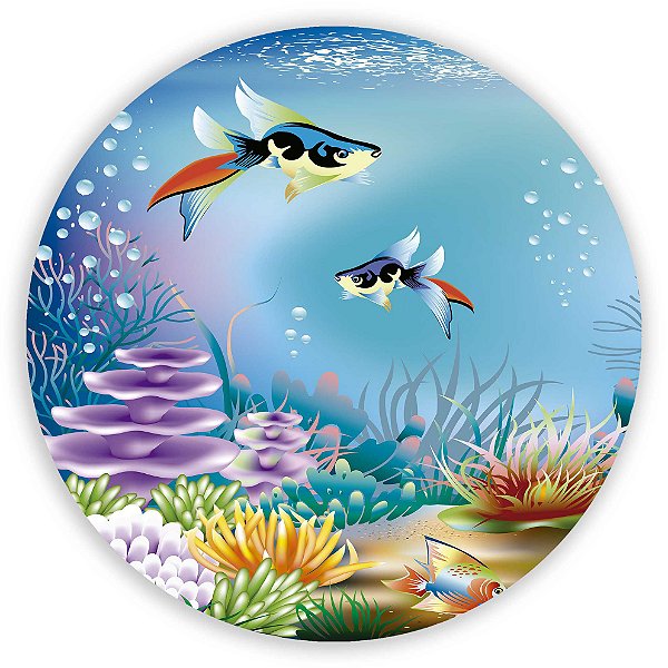 Painel Redondo - Fundo do Mar - Sublimado 3D