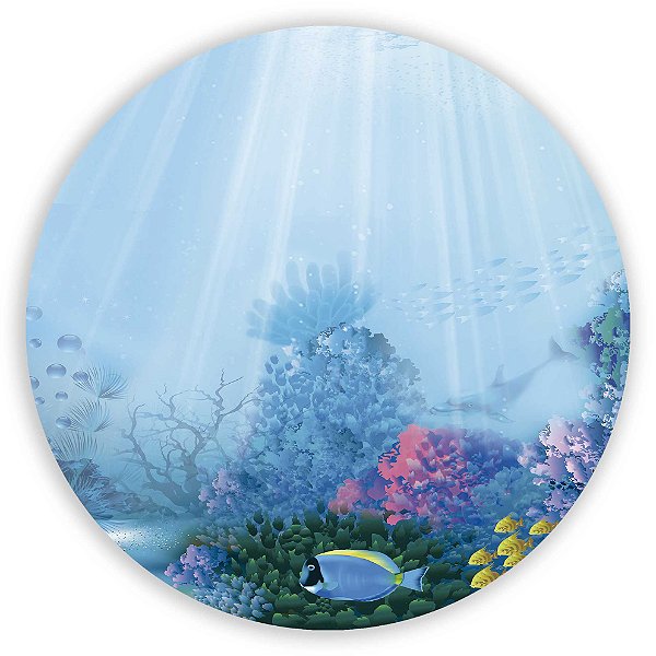 Painel Redondo - Fundo do Mar - Sublimado 3D