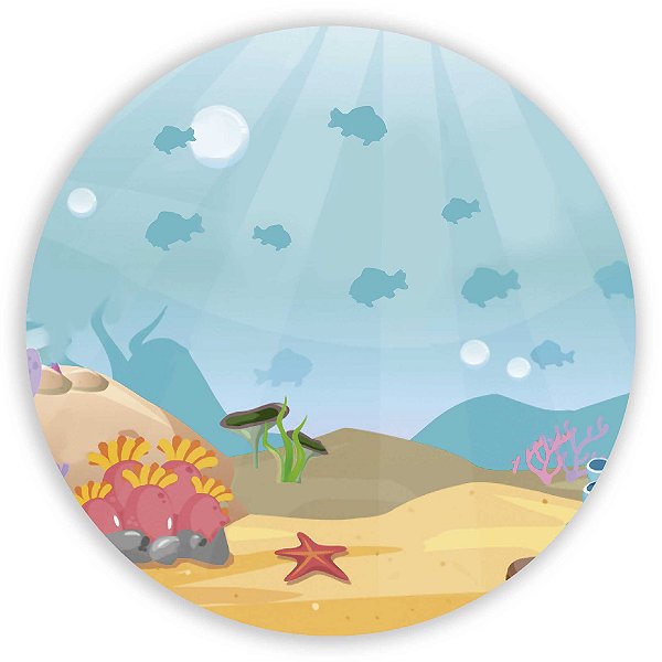 Painel Redondo - Fundo do Mar - Sublimado 3D