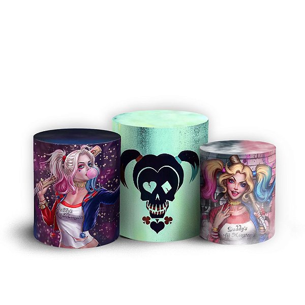 Trio Cilindro -  Arlequina - Sublimado 3D + Elástico