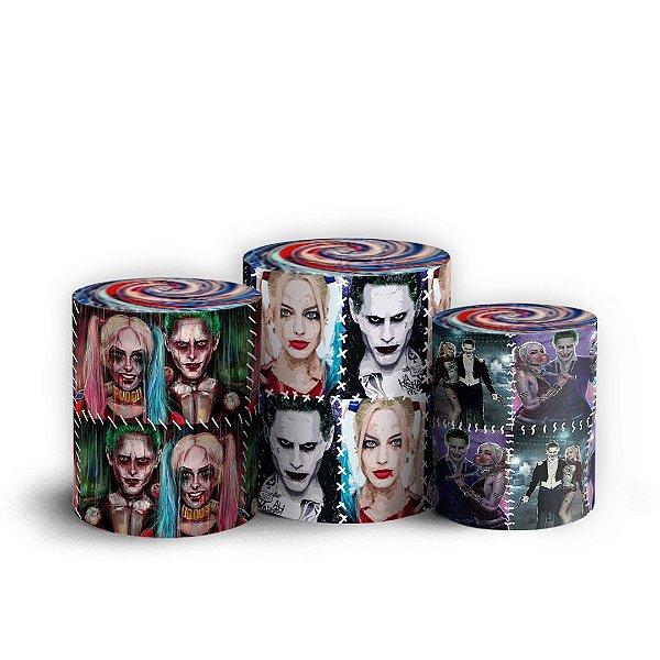 Trio Cilindro -  Arlequina - Sublimado 3D + Elástico