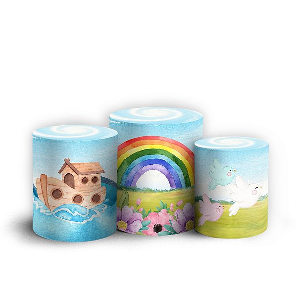 Trio Cilindro -  Arca de Noé - Sublimado 3D + Elástico