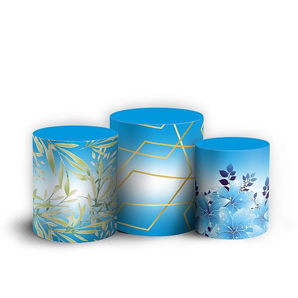 Trio Cilindro -  Arabesco Floral - Sublimado 3D + Elástico