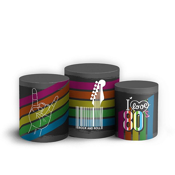 Trio Cilindro -  Anos 80 - Sublimado 3D + Elástico