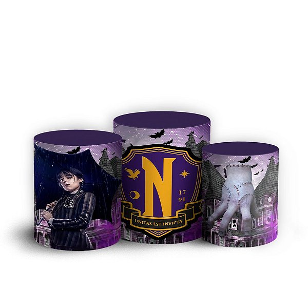 Trio Cilindro - Wandinha - Sublimado 3D + Elástico