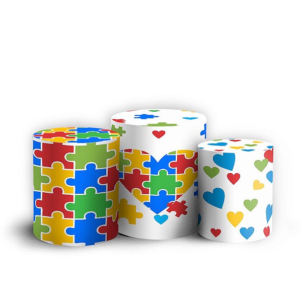 Trio Cilindro - Autismo - Sublimado 3D + Elástico