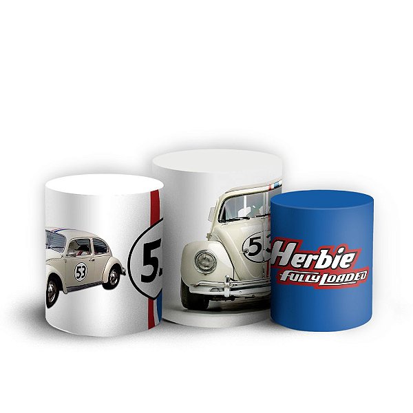 Trio Cilindro - Herbie Fusca - Sublimado 3D + Elástico