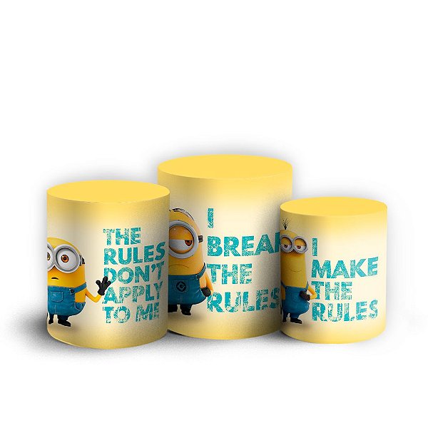 Trio Cilindro - Minions - Sublimado 3D + Elástico