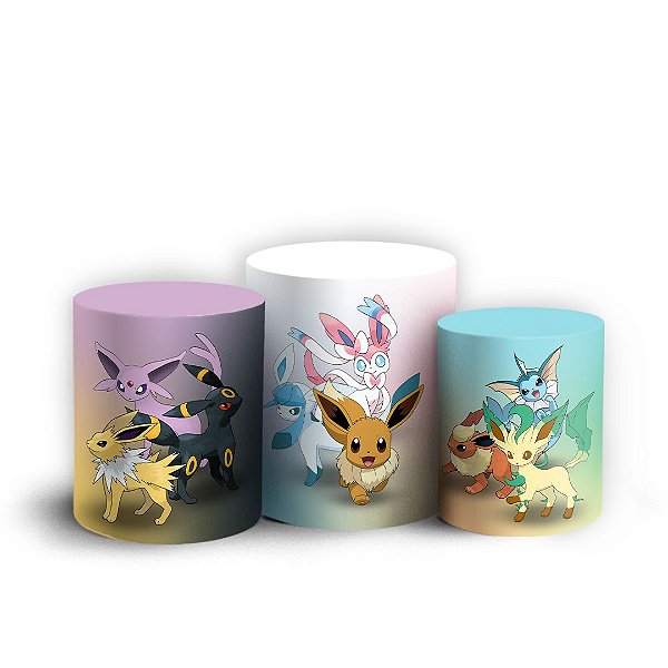Trio Cilindro - Pokemon - Sublimado 3D + Elástico