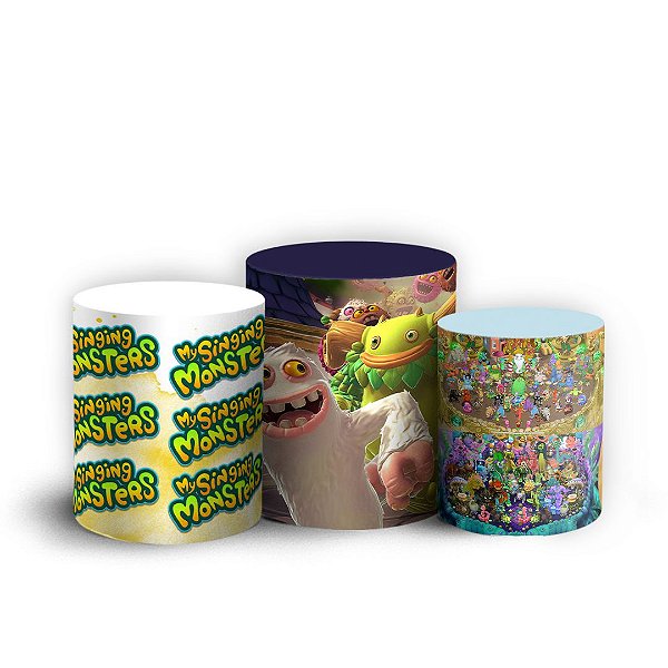 Trio Cilindro - My Singing Monster - Sublimado 3D + Elástico