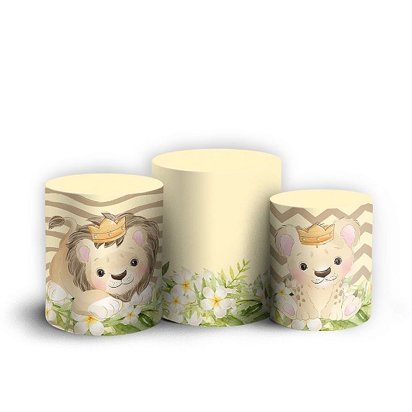 Trio Cilindro - Leãozinho - Sublimado 3D + Elástico