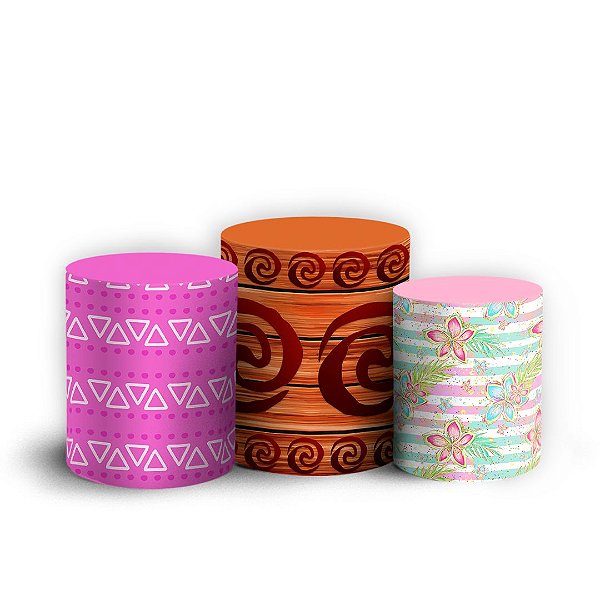 Trio Cilindro - Moana - Sublimado 3D + Elástico