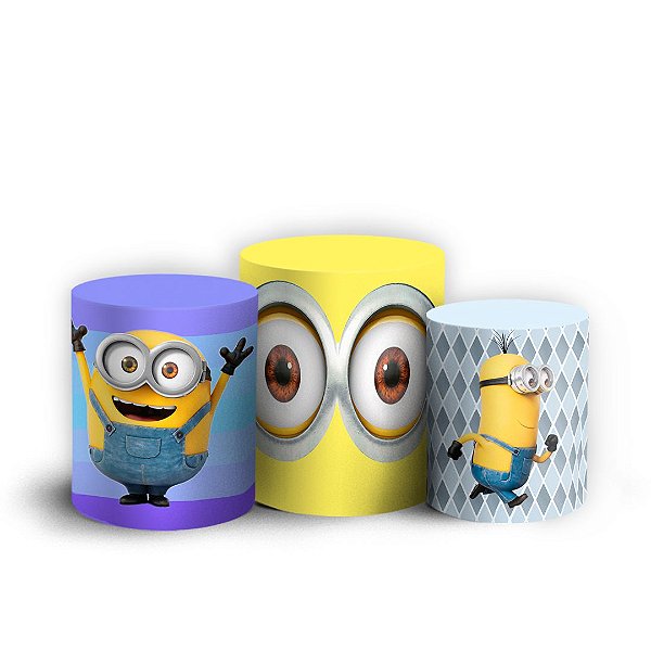 Trio Cilindro - Minions - Sublimado 3D + Elástico