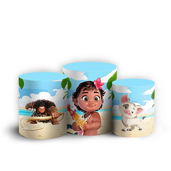 Trio Cilindro - Moana Adulta - Sublimado 3D + Elástico