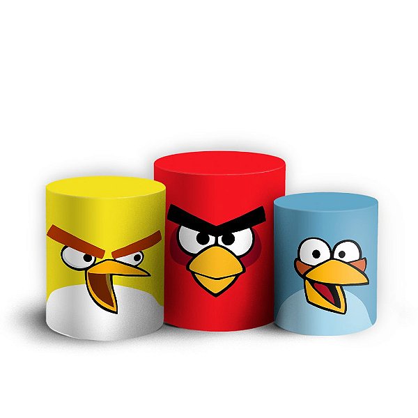 Trio Cilindro -  Angry Birds - Sublimado 3D + Elástico