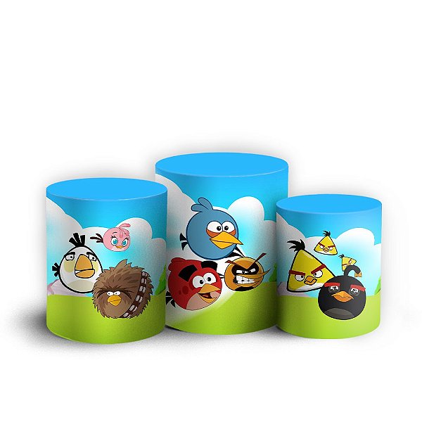 Trio Cilindro -  Angry Birds - Sublimado 3D + Elástico