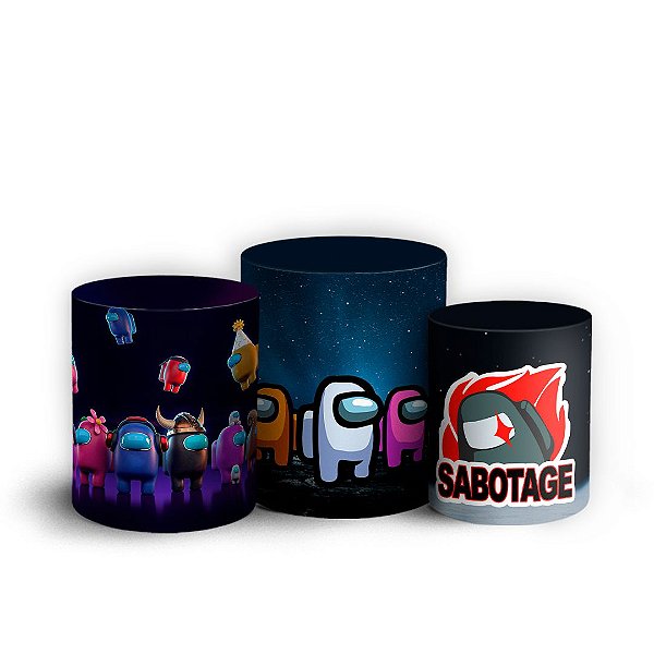 Trio Cilindro -  Among Us - Sublimado 3D + Elástico