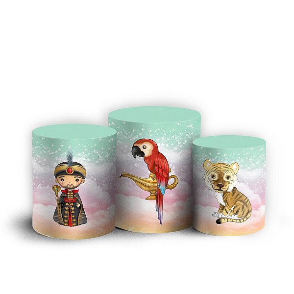 Trio Cilindro -  Aladim - Sublimado 3D + Elástico