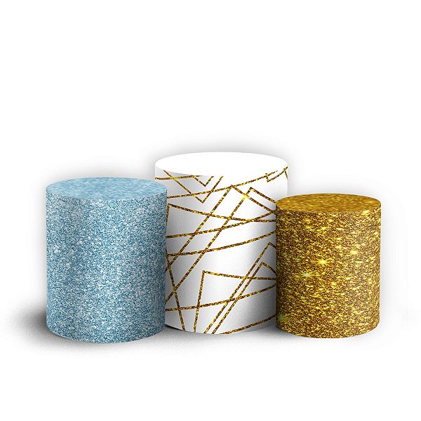 Trio Cilindro -  Abstrato - Sublimado 3D + Elástico