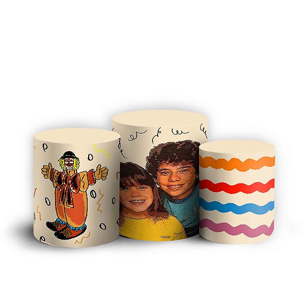 Trio Cilindro -  A Turma do Balão Mágico - Sublimado 3D + Elástico