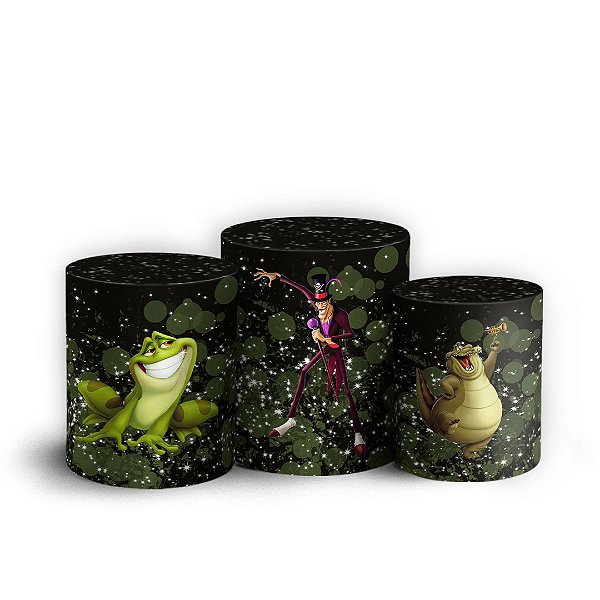 Trio Cilindro -  A Princesa e o Sapo - Sublimado 3D + Elástico