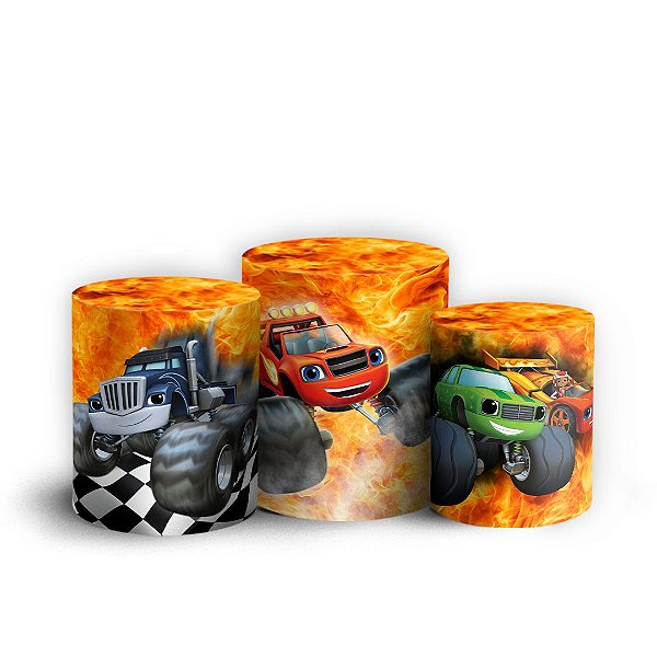 Trio Cilindro -  Blazer and Monster Machine - Sublimado 3D + Elástico