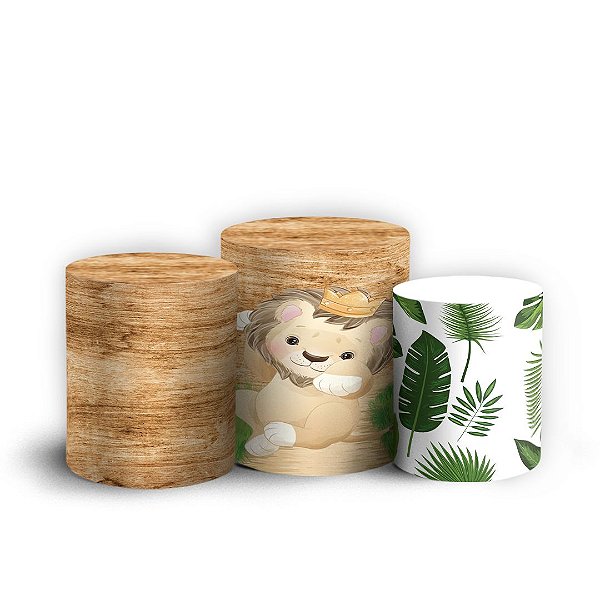 Trio Cilindro - Leãozinho - Sublimado 3D + Elástico