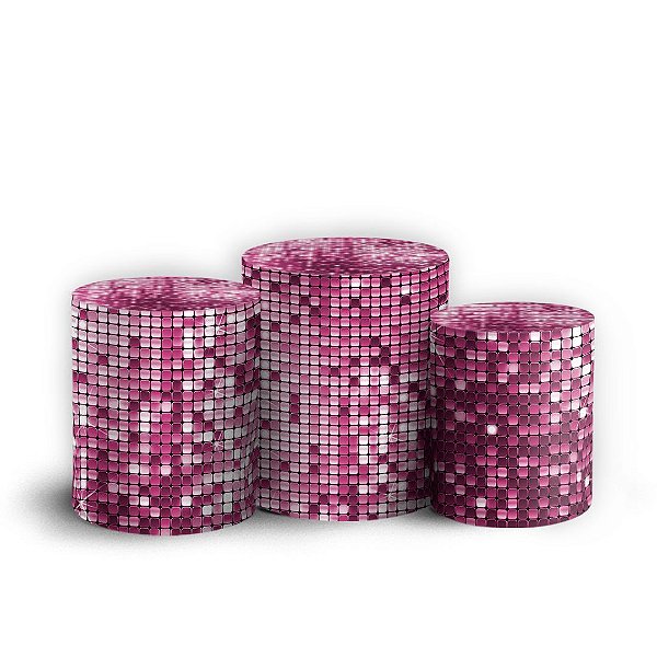 Trio Cilindro - Lantejoulas - Sublimado 3D + Elástico