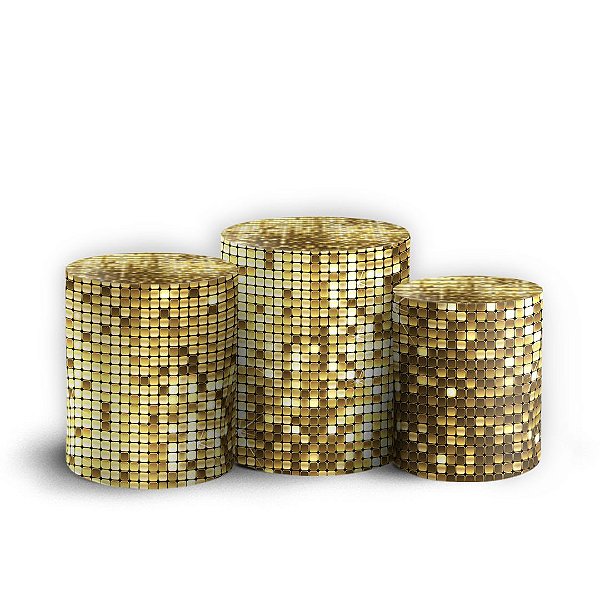 Trio Cilindro - Lantejoulas - Sublimado 3D + Elástico