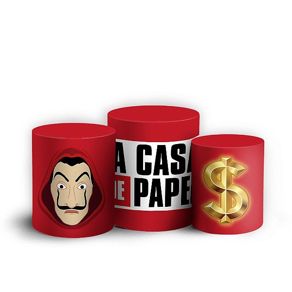 Trio Cilindro - La Casa de Papel - Sublimado 3D + Elástico