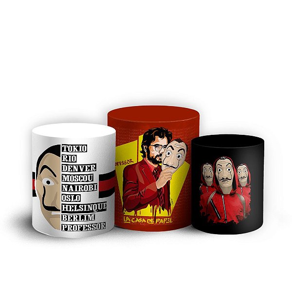 Trio Cilindro - La Casa de Papel - Sublimado 3D + Elástico