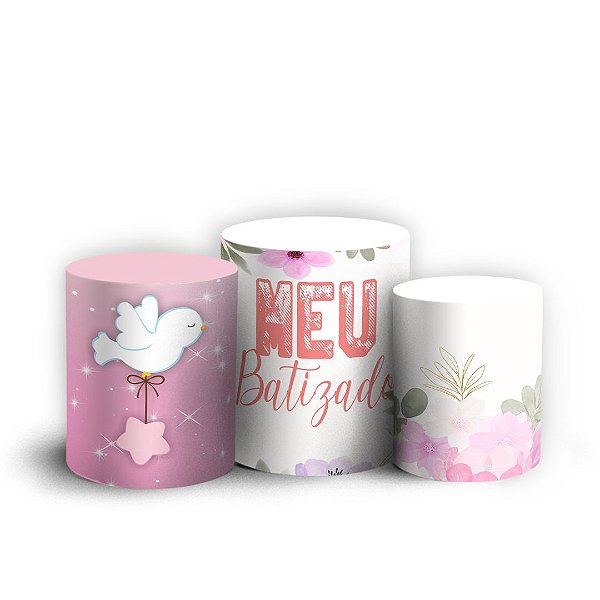 Trio Cilindro - Batizado - Sublimado 3D + Elástico