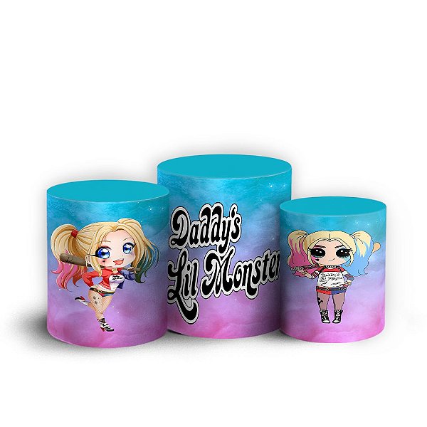 Trio Cilindro - Arlequina - Sublimado 3D + Elástico