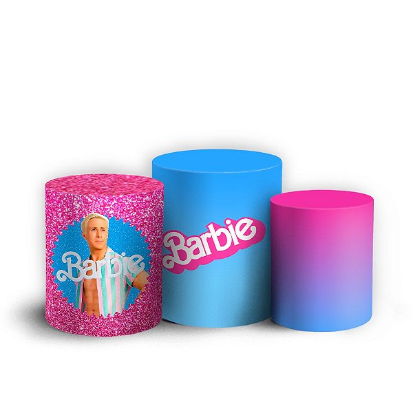 Trio Cilindro - Barbie - Sublimado 3D + Elástico